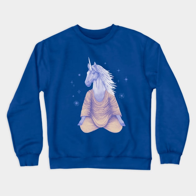 Meditating unicorn 2 Crewneck Sweatshirt by KindSpirits